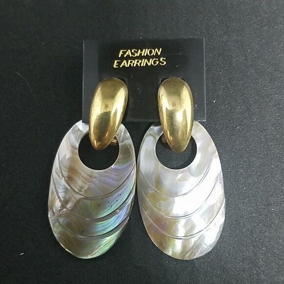 NWT Fashion Earrings Abalone Shell Earrings - Picture 1 of 2